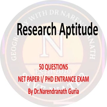 Research Aptitude Questions Answers for PhD Entrance