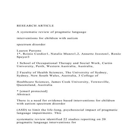 RESEARCH ARTICLEA systematic review of pragmatic language