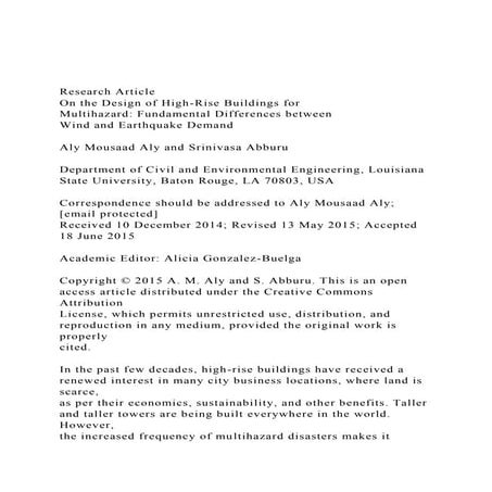 Integrated Performance Based Design of Tall Buildings for Wind and ...