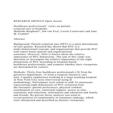 RESEARCH ARTICLE Open AccessHealthcare professionals’ view.docx