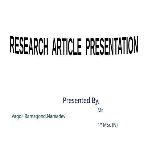 Research article Presentation done at college | PPTX