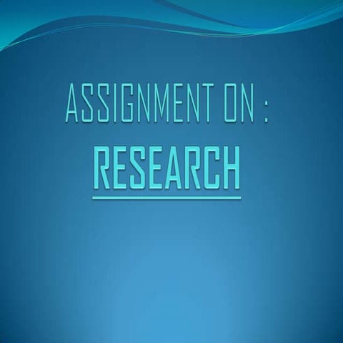 Research assignment