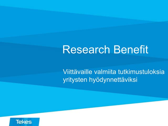 Research Benefit esitysaineisto