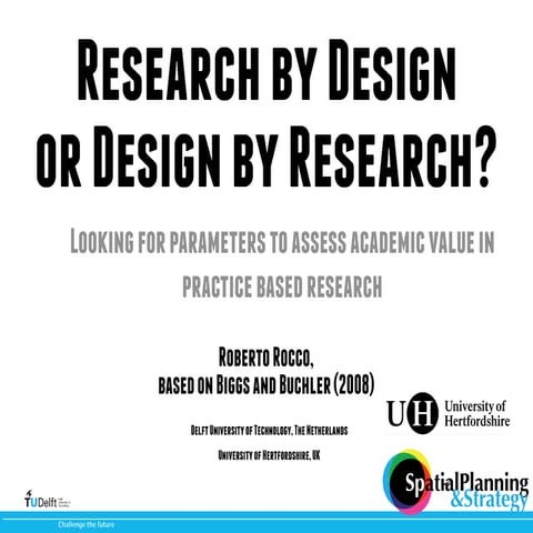 What is Research By Design? Some pointers