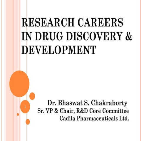 Research careers in drug discovery & development
