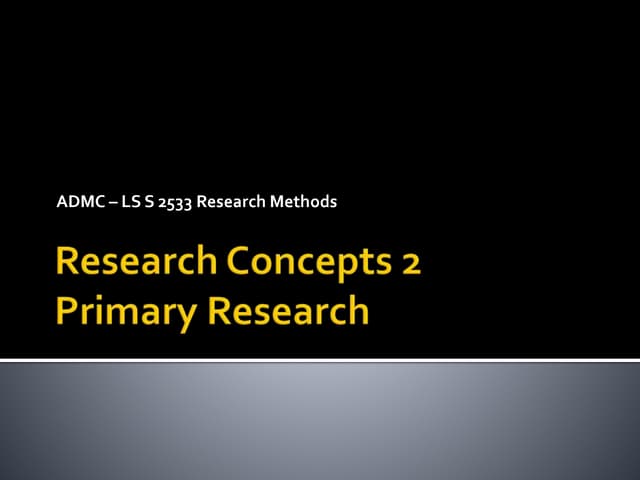 Research concepts (2)   primary research(b)