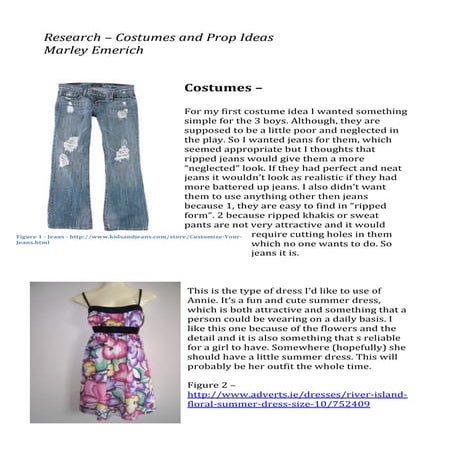 Research – costumes and prop ideas | PDF