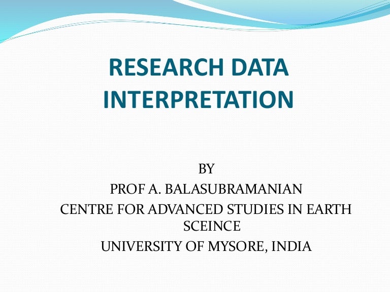 Research data interpretation