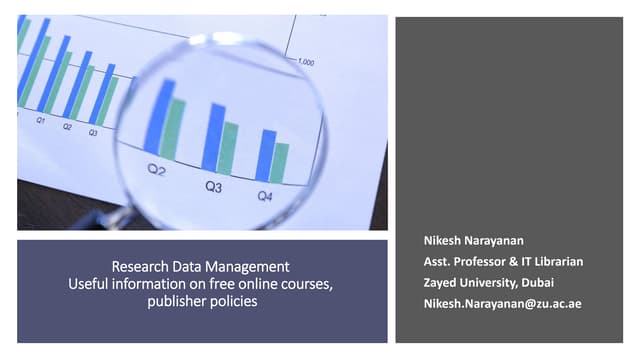 Research data management   free online courses, publisher policies