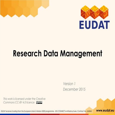 EUDAT Research Data Management | www.eudat.eu | 