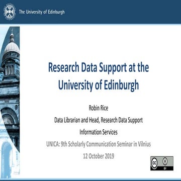 Research Data Support at the University of Edinburgh