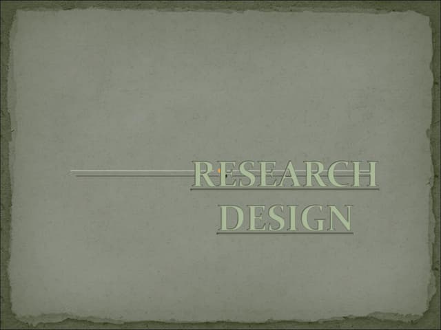 Research design