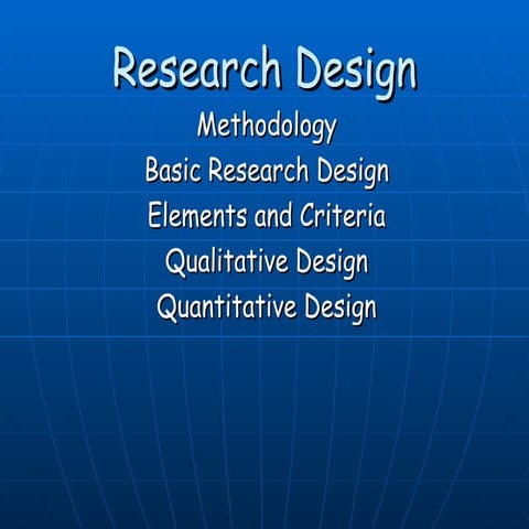 Research Design....................................