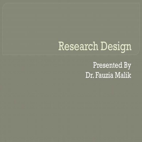 Research Design presentation with Research references
