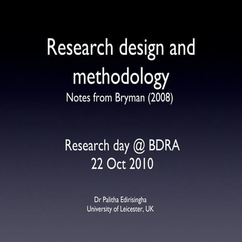 Research design and methodology