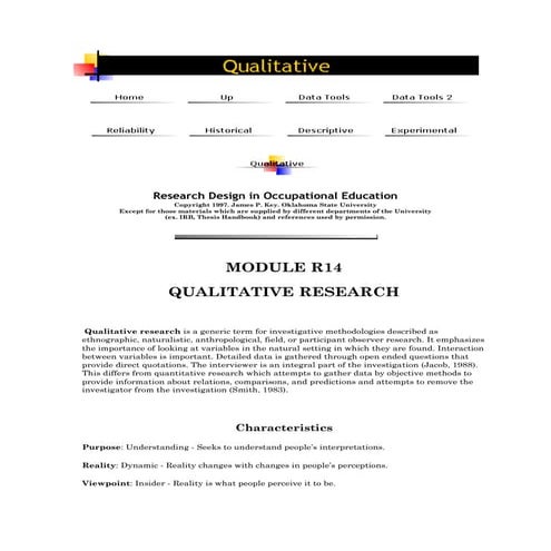 Research design in occupational education