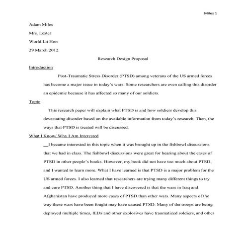 Research design proposal