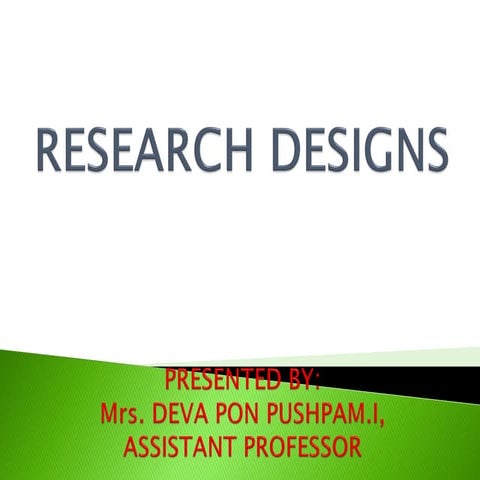 Quantitative Research designs 