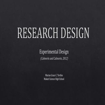 Research Designs -9 experimental Designs