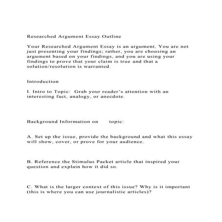 Researched Argument Essay OutlineYour Researched Argument Es.docx