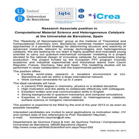 Research Associate position in Computational Material Science and Heterogeneo...