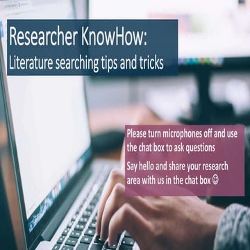 Literature searching tips and tricks