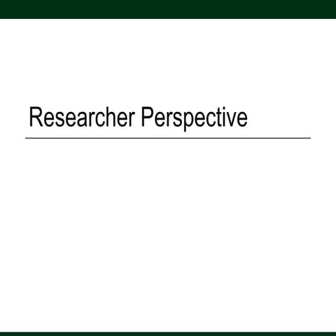 Researcher perspective