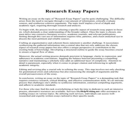Research Essay Papers. Capitol Technology University