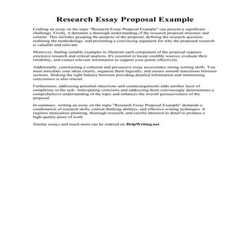 Research Essay Proposal Example. Social Anxiety Disorder Research Short Essay...