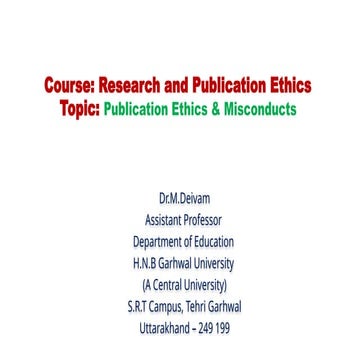 Topic on Research Ethics and Misconducts