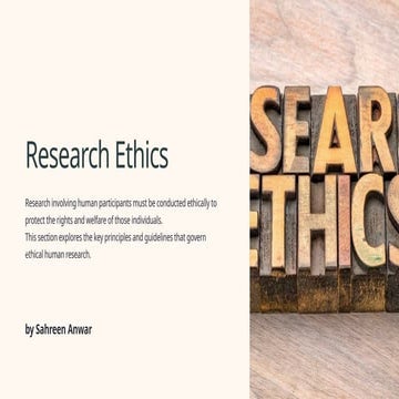 Research Ethics Topic of Research Biostatistics