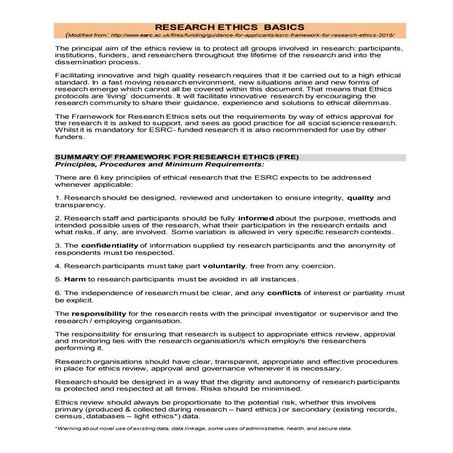 Research Ethics Basics