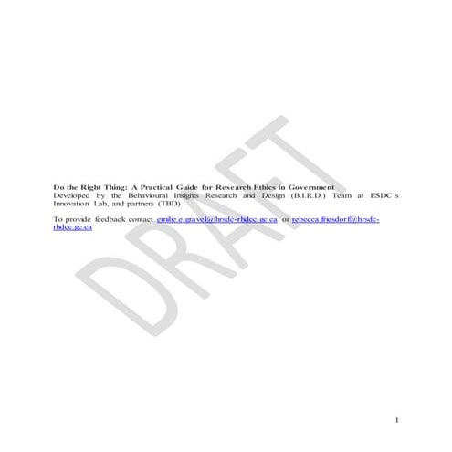 Research ethics in government