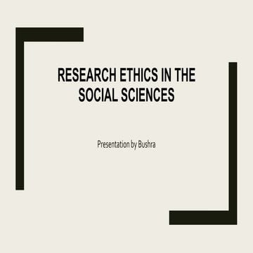 Research ethics in the social sciences | PPTX