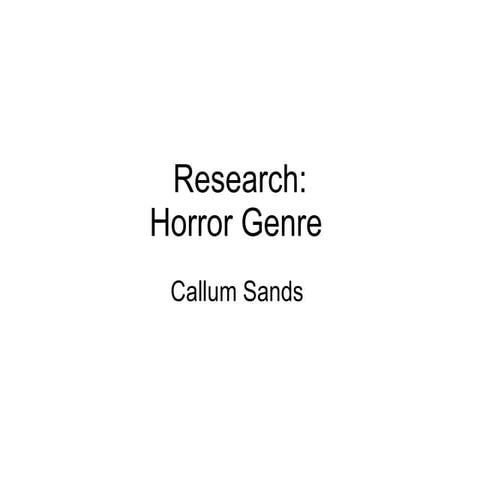 Research: Horror Genre