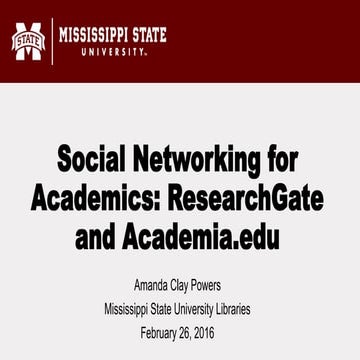 ResearchGate and Academia.edu for Scholars