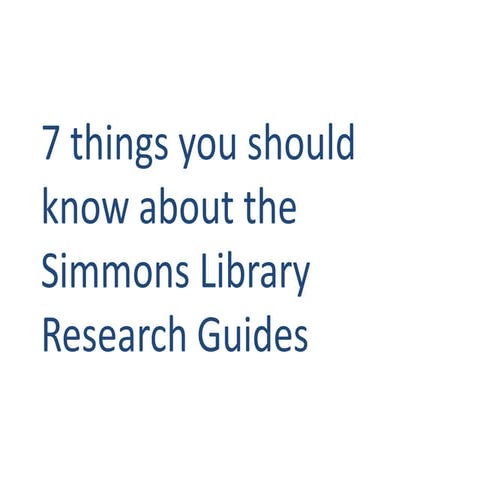 Research Guides Tour | PPT
