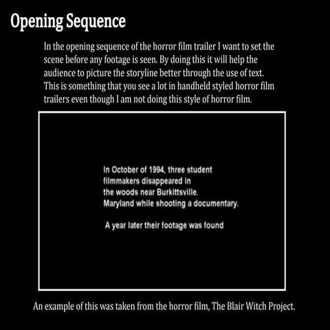 Research For Horror Film Trailer