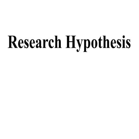 research hypothesis on  human behaviour.