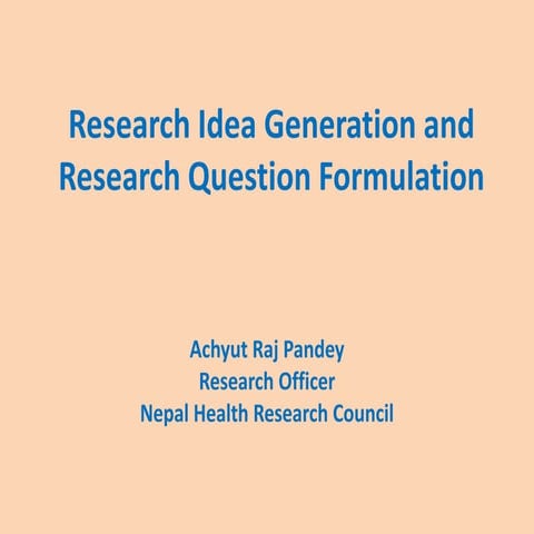Research idea generation