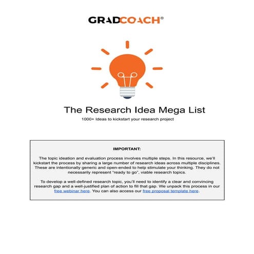 Research Idea Mega List - Feb 2024.pdf short note | PDF