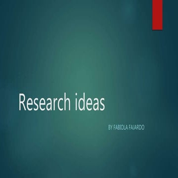 Research ideas