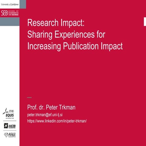 Research impact - how to increase it