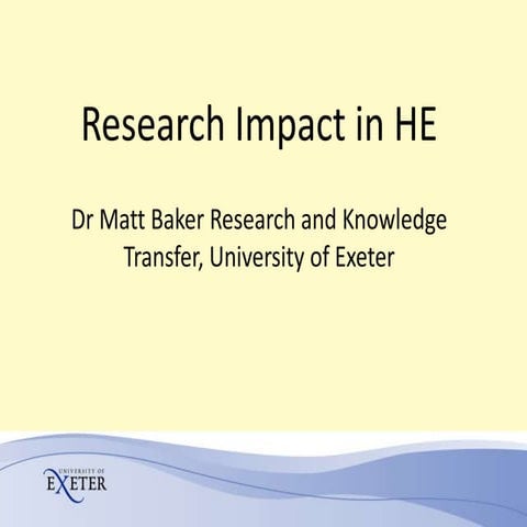 Research Impact in Higher Education