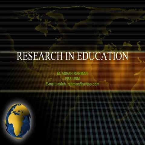 RESEARCH IN EDUCATION