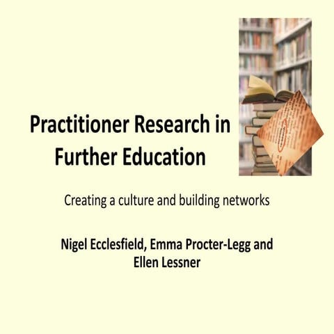 Research in Further Education - Presentation for ALT C 2013