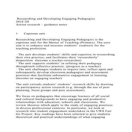 Researching and Developing Engaging Pedagogies2018 2HAction r.docx