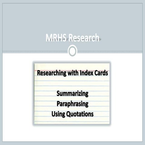 Researching with index cards