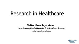 Research in healthcare