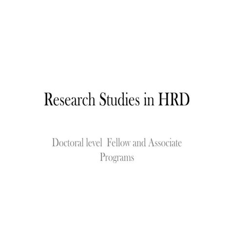 Research in hr